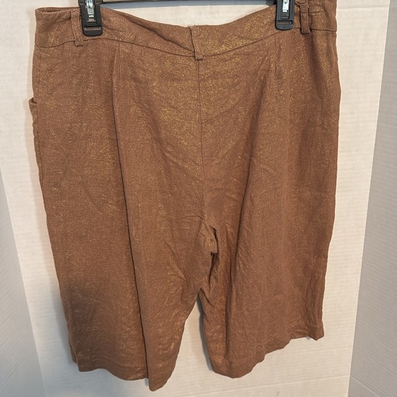 Ballinger Gold Brown and Gold Linen Blend Burmuda Shorts Ladies Size 12 - Picture 9 of 9